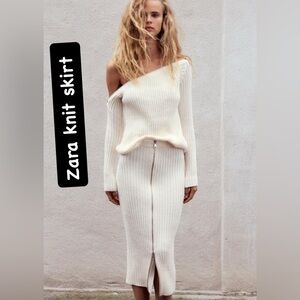 NWT ZARA CHENILLE MIDI SKIRT WITH ZIPPER SIZE S